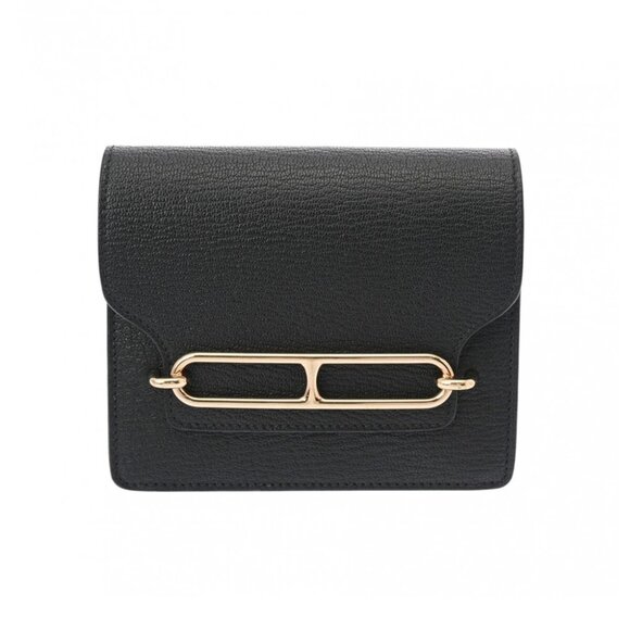 HERMES Lawris Slim Wallet Black/Noir purse - Picture 1 of 12